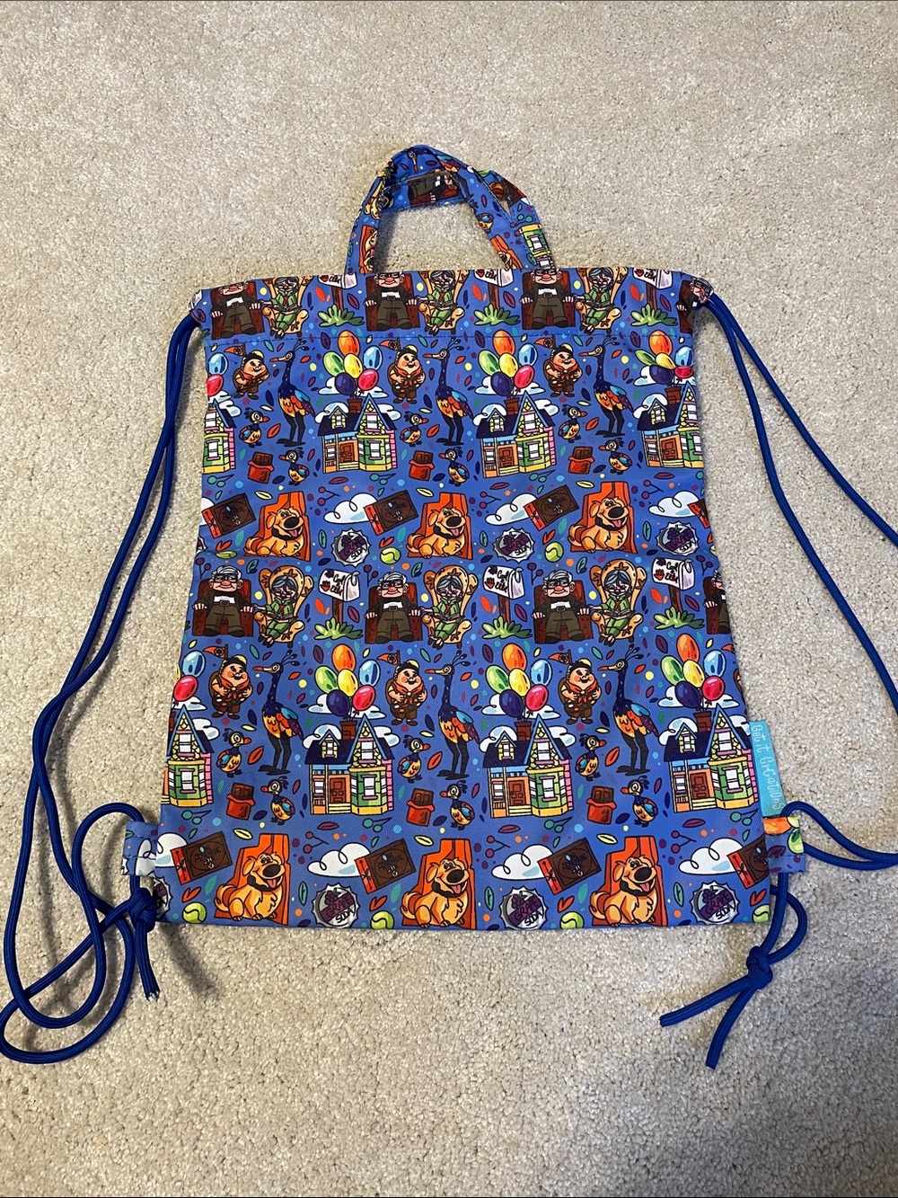 Disney Get it Creations Drawstring Tote Backpack Up Carl Dug Pixar